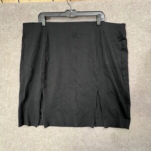 Lane Bryant Black Mini Skirt Plus Size 24 Elastic Waist Pull On Career